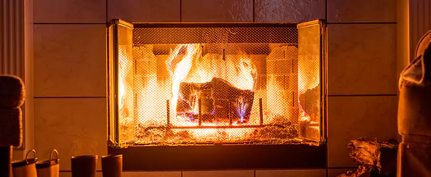 Mendota Hearth Landscape Fireplace Installation in Hauppauge, New York
